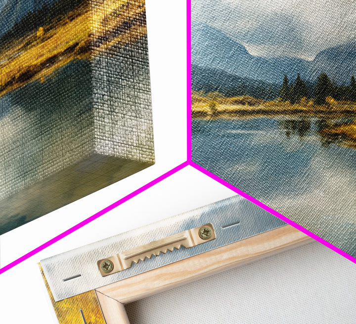 Mountain Lake with Sparkling Reflections Canvas Print, Impressionist Art, Luxury Decor, Living Room Decor, Fine Art, Impression, IMP-3x2-76