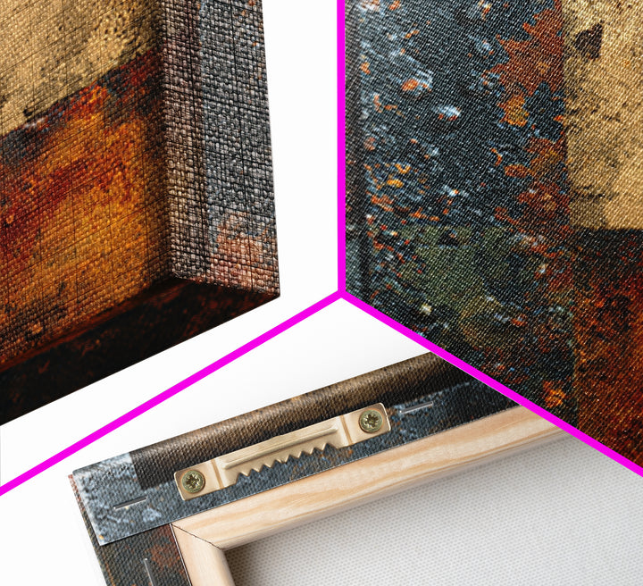 Exposed Brick Texture Abstract Canvas Print, Industrial Art, Living Room Decor, Abstract Art, Foundry, Textured Wall Art, IND-1x1-4