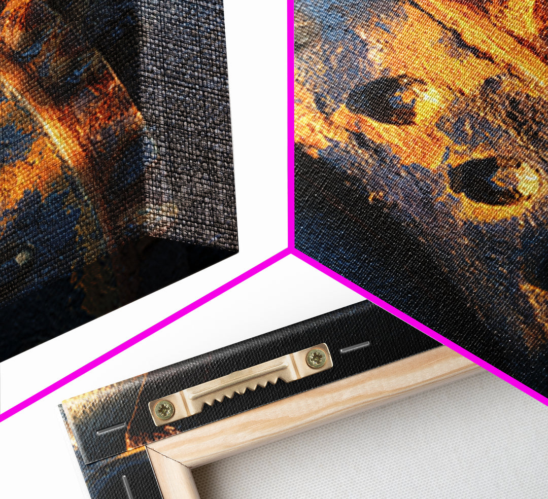 Steam Locomotive Wheel Closeup Canvas Print, Industrial Art, Modern Decor, Living Room Decor, Oil Painting, Foundry, Wall Decor, IND-1x1-54