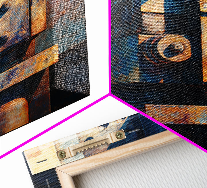 Urban Rail Yard Canvas Print, Industrial Art, Living Room Decor, Watercolor Art, Foundry, Abstract Art, Textured Wall Art, IND-1x1-69