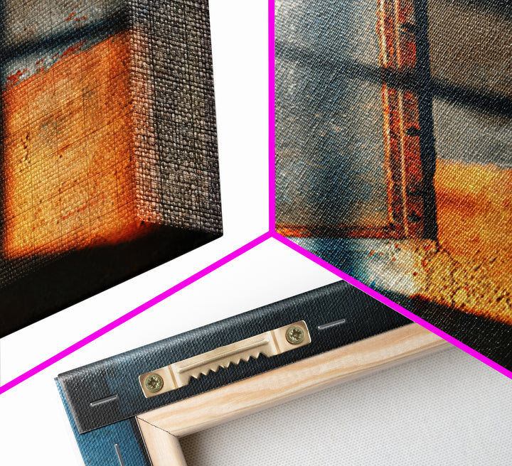 Old Factory Window Canvas Print, Industrial Art, Home Decor, Living Room Decor, Foundry, Abstract Art, Textured Wall Art, IND-1x1-98