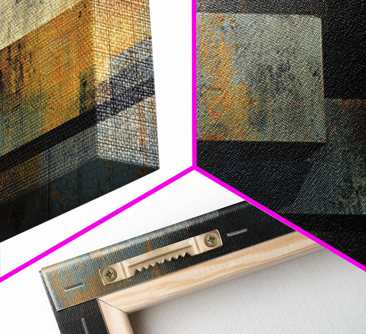 Concrete Wall Abstract Framed Canvas Print, Industrial Art, Printable Art, Living Room Decor, Abstract Art, Foundry, IND-2x1-29