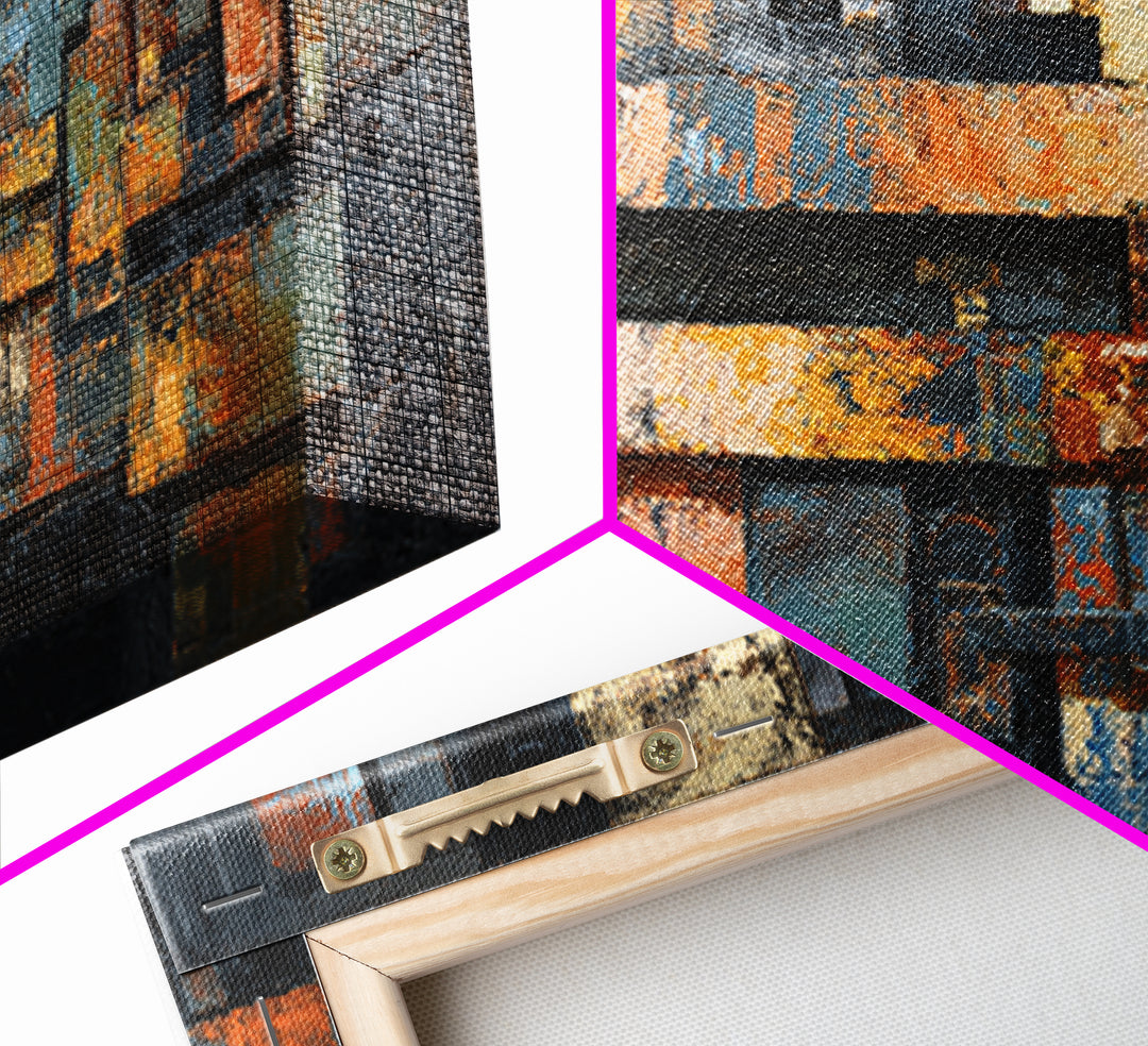 Exposed Brick Texture Abstract Canvas Print, Industrial Art, Decor, Living Room Decor, Abstract Art, Foundry, IND-2x1-48