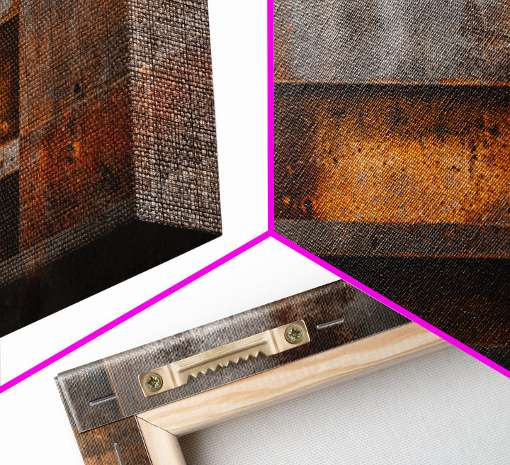 Abstract Smoke and Steel Shapes Canvas Print, Industrial Art, Original Painting, Living Room Decor, Abstract Art, Foundry, IND-2x1-68