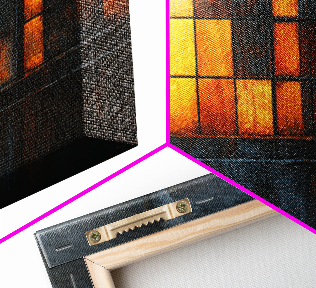 Old Factory Window Canvas Print, Industrial Art, Original Art, Living Room Decor, Fine Art, Foundry, Steampunk Decor, IND-2x1-94