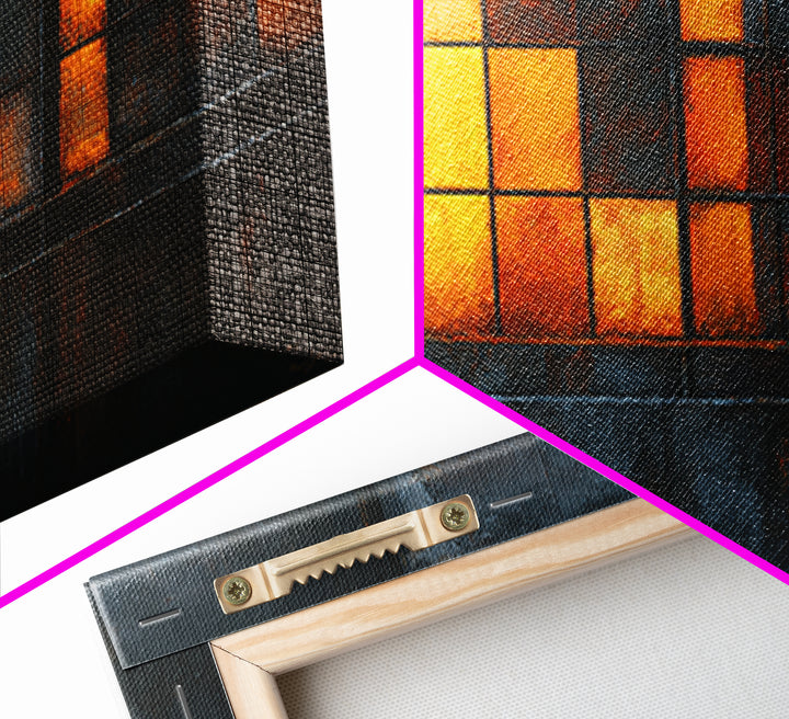 Old Factory Window Canvas Print, Industrial Art, Original Art, Living Room Decor, Fine Art, Foundry, Steampunk Decor, IND-2x1-94