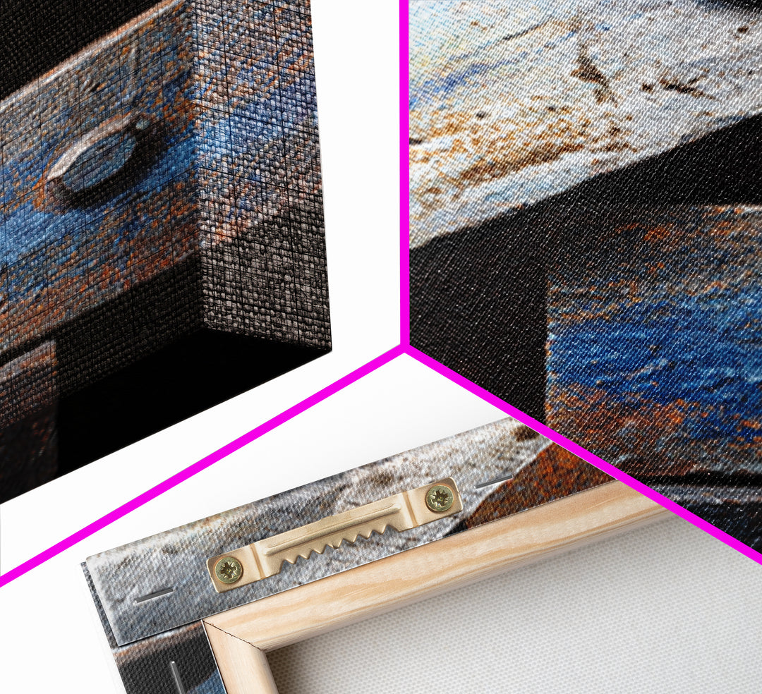 Steel Beams Crossing Like Abstract Lines Framed Canvas Print, Industrial Art, Printable Art, Living Room Decor, Foundry, IND-2x3-1