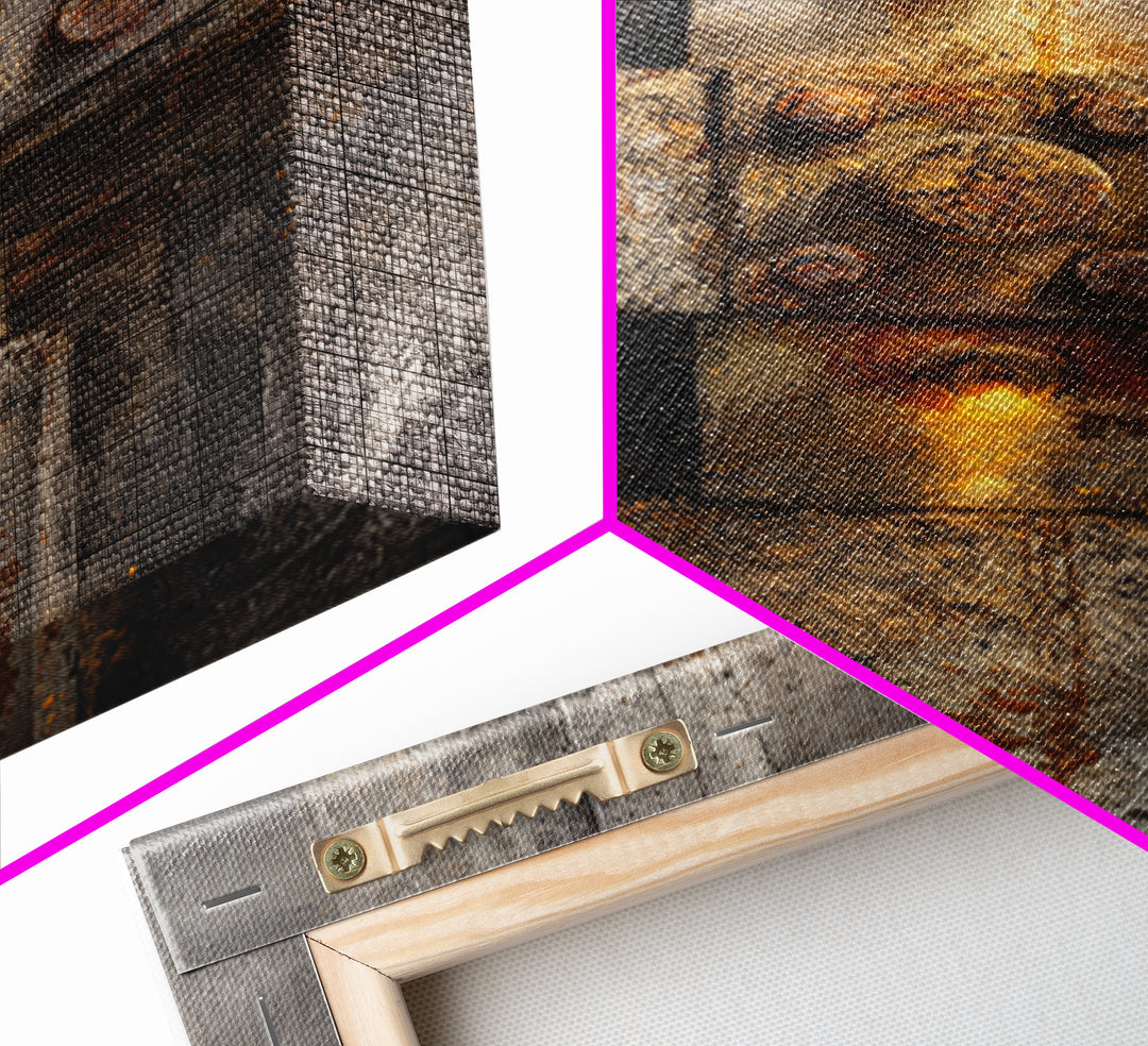 Concrete Wall Abstract Framed Canvas Print, Industrial Art, Abstract Painting, Living Room Decor, Foundry, Neutral Decor, IND-2x3-41