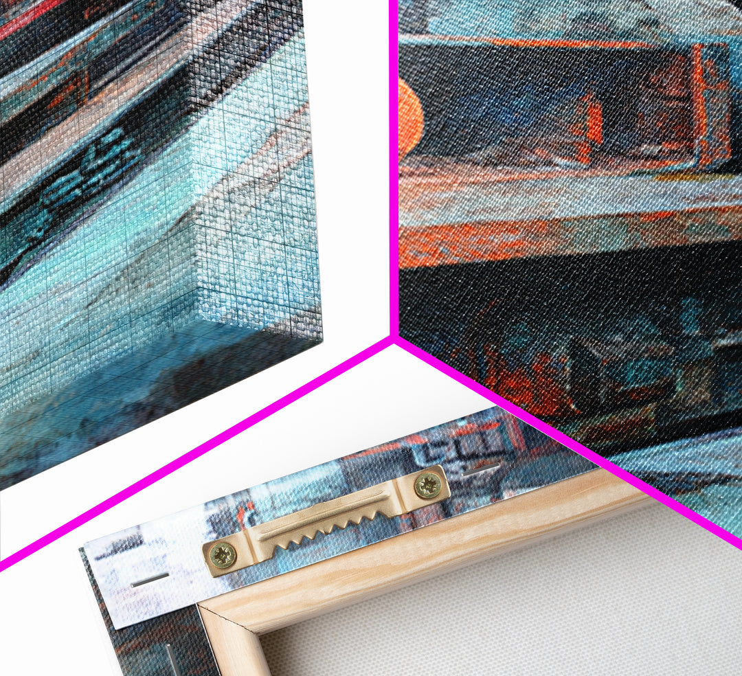 Urban Rail Yard Canvas Print, Industrial Art, Abstract Wall Art, Living Room Decor, Watercolor Art, Foundry, IND-2x3-5