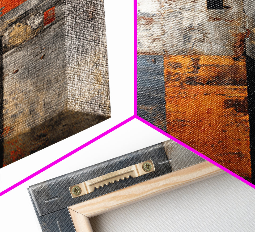 Concrete Wall Abstract Canvas Print, Industrial Art, Steampunk Decor, Living Room Decor, Fine Art, Foundry, Luxury Decor, IND-2x3-65