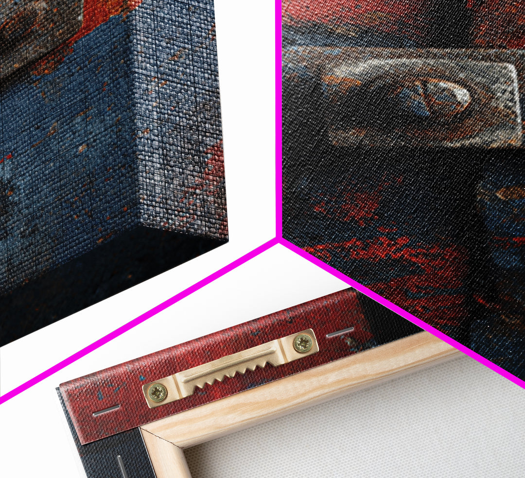Exposed Brick Texture Abstract Framed Canvas Print, Industrial Art, Wall Art, Living Room Decor, Abstract Art, Foundry, IND-2x3-84