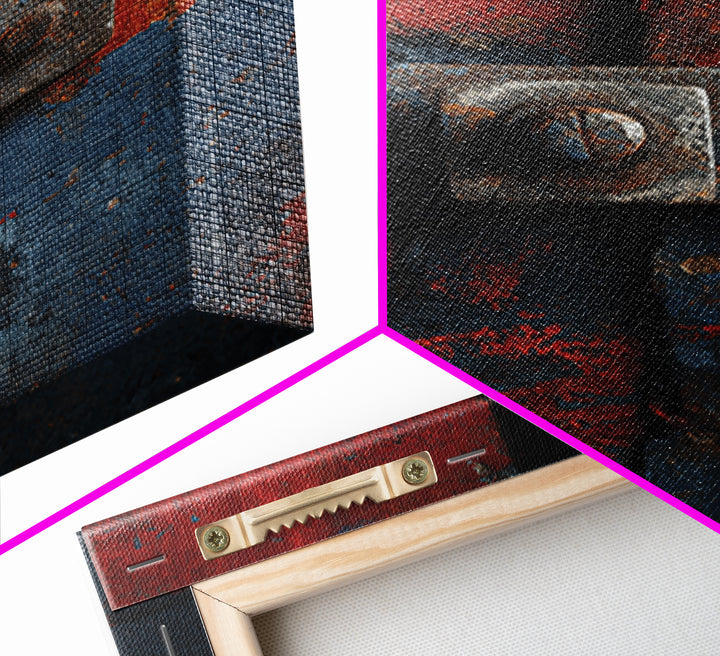 Exposed Brick Texture Abstract Framed Canvas Print, Industrial Art, Wall Art, Living Room Decor, Abstract Art, Foundry, IND-2x3-84