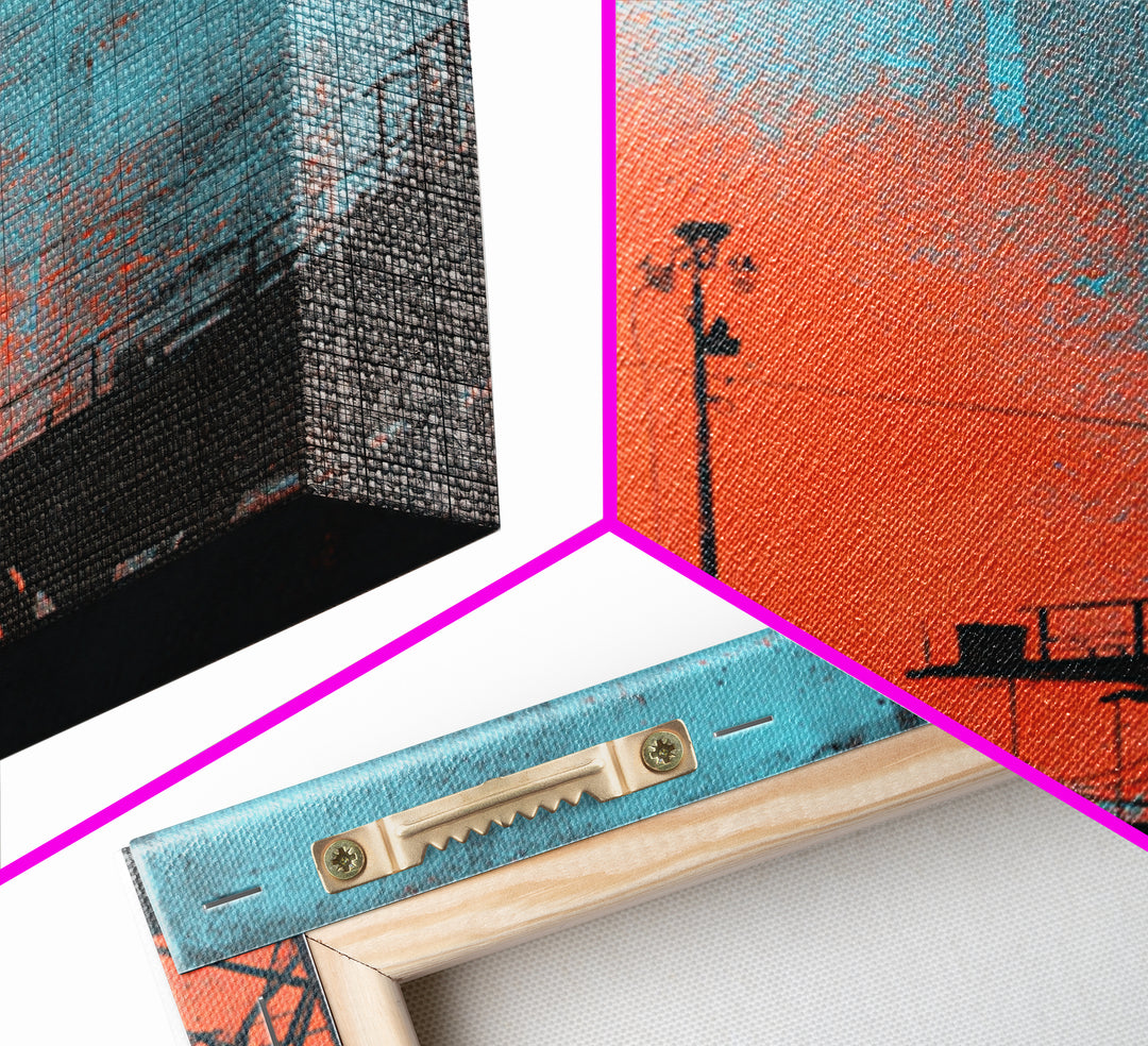 Warehouse Crane Silhouette Framed Canvas Print, Industrial Art, Room Decor, Living Room Decor, Fine Art, Foundry, Printables, IND-2x3-87