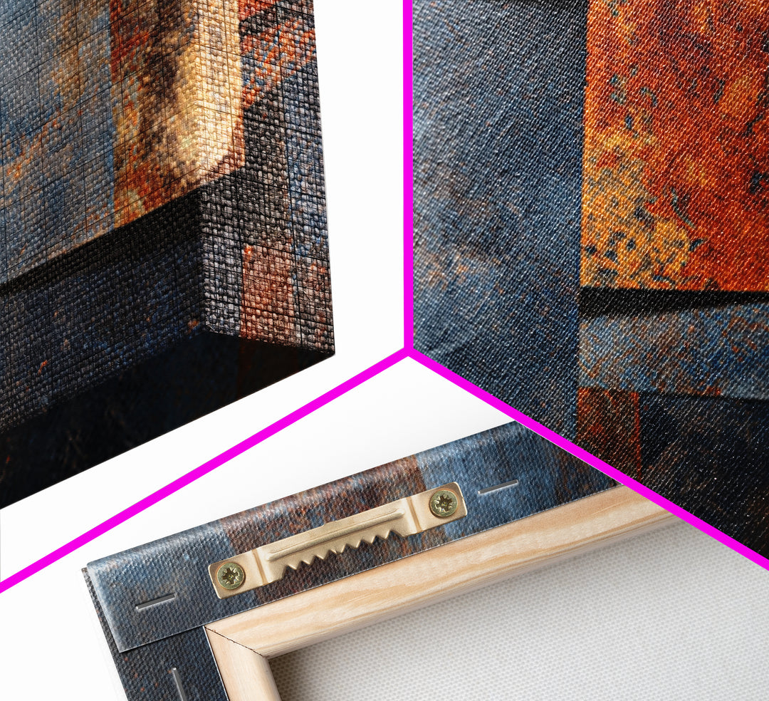 Abstract Smoke and Steel Shapes Canvas Print, Industrial Art, Decor, Living Room Decor, Abstract Art, Foundry, IND-3x2-76