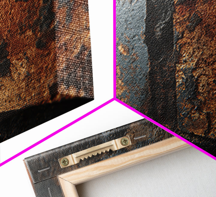 Exposed Brick Texture Abstract Framed Canvas Print, Industrial Art, Gallery Decor, Living Room Decor, Fine Art, Foundry, IND-3x2-8
