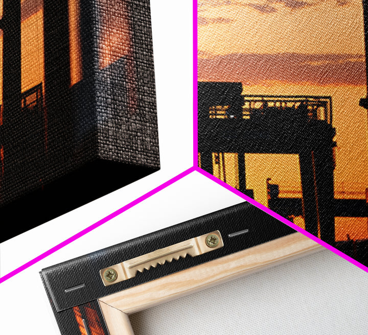 Warehouse Crane Silhouette Canvas Print, Industrial Art, Steampunk Decor, Living Room Decor, Fine Art, Foundry, Luxury Decor, IND-3x2-83