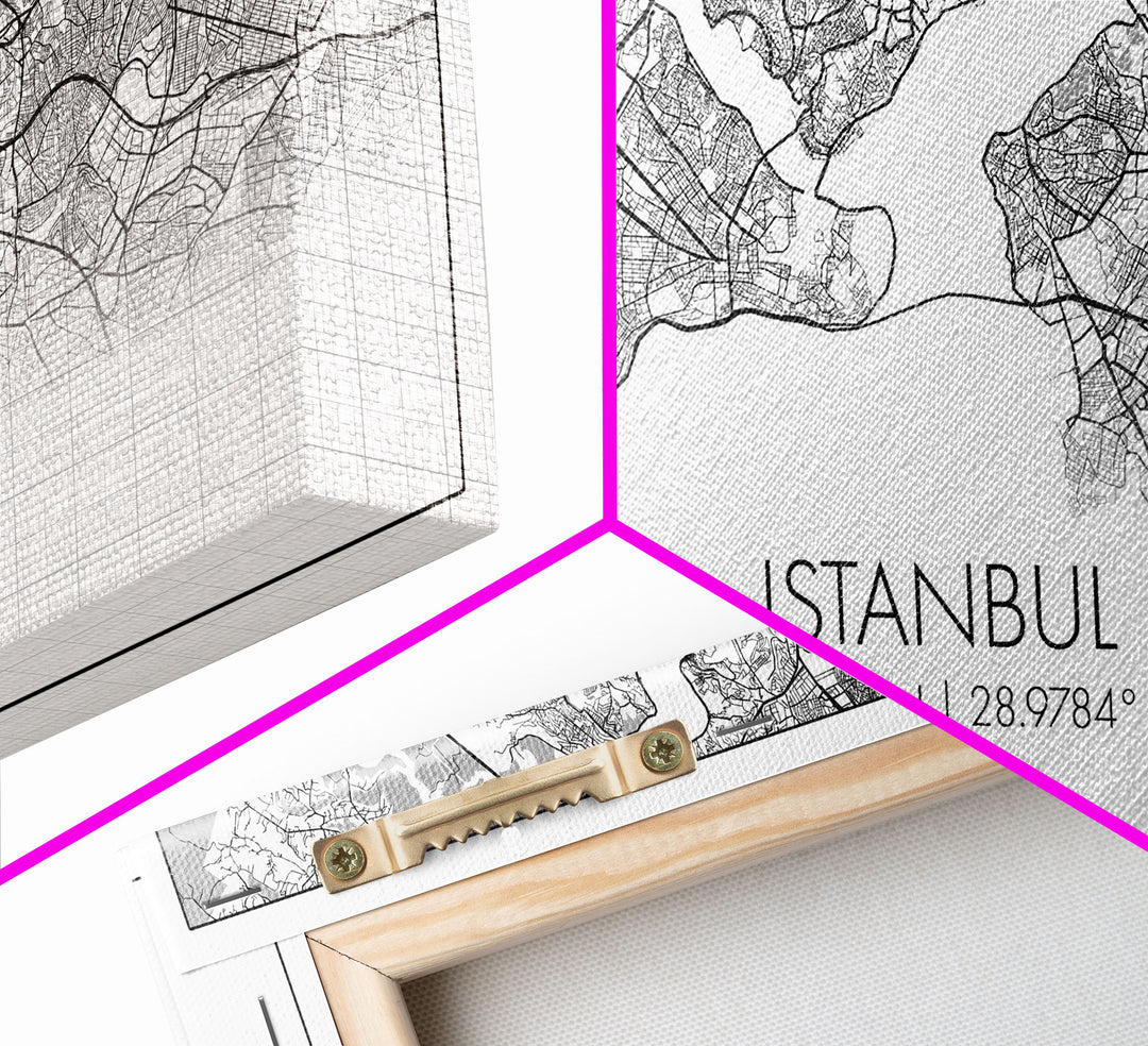 Istanbul City Map, Turkey Map, Map Art, Modern Art, Wall Art, Canvas Art, Travel Art, Best Friend Gift, Family Wall Art, Wall Décor