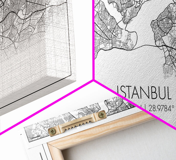 Istanbul City Map, Turkey Map, Map Art, Modern Art, Wall Art, Canvas Art, Travel Art, Best Friend Gift, Family Wall Art, Wall Décor