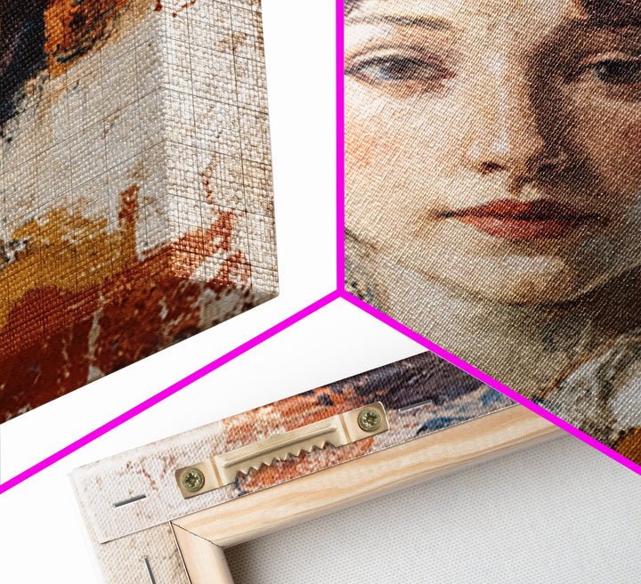 Renaissance Inspired Portrait with Modern Softness Canvas Print, Italian Villa Art, Living Room Decor, Fine Art, Villa, IVA-1x1-18