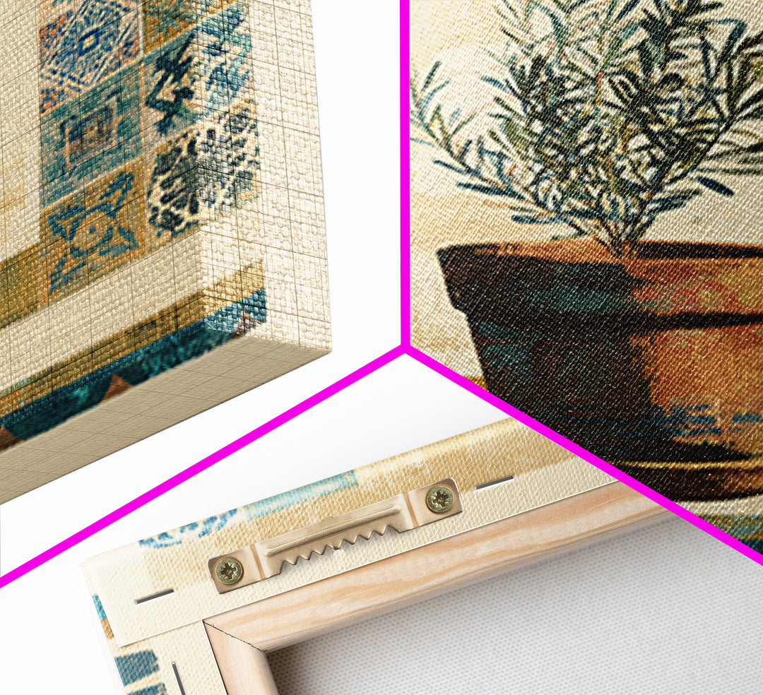 Terra Cotta Pot Canvas Print, Italian Villa Art, Living Room Wall Art, Living Room Decor, Oil Painting, Villa, Gallery Wall Set, IVA-1x1-22