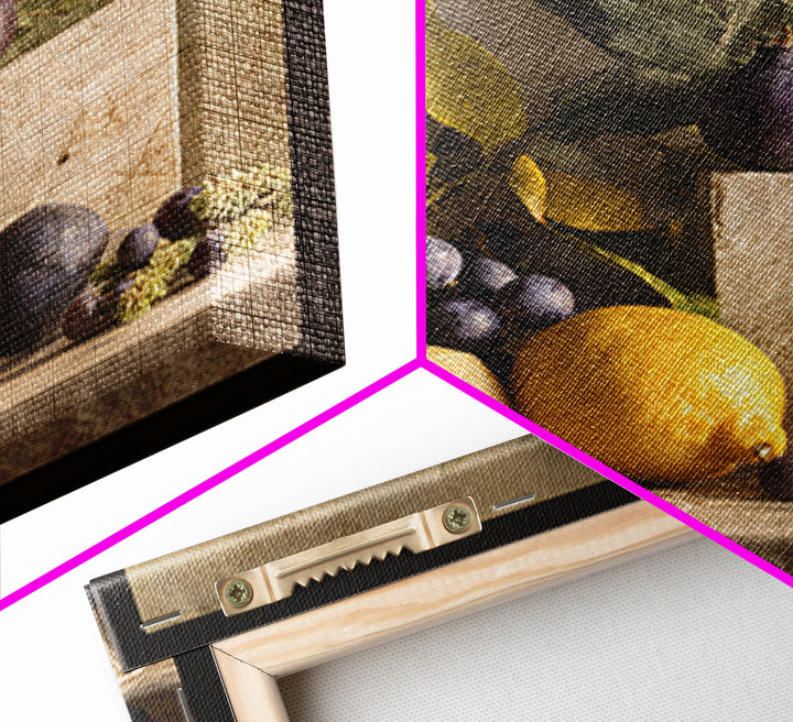 Marble Fruit Still Life Canvas Print, Italian Villa Art, Large Wall Art, Living Room Decor, Fine Art, Villa, Landscape Art, IVA-1x1-23