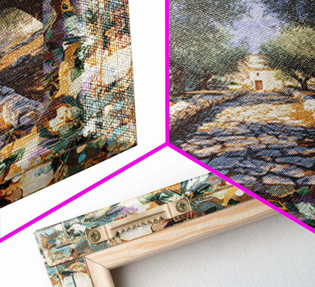 Olive Grove Path Framed Canvas Print, Italian Villa Art, Bedroom Wall Decor, Living Room Decor, Villa, Neutral Wall Art, IVA-1x1-27