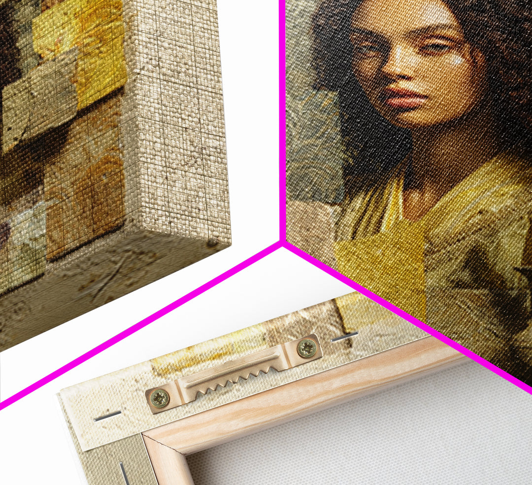 Renaissance Inspired Portrait with Modern Softness Canvas Print, Italian Villa Art, Landscape Painting, Living Room Decor, IVA-1x1-42