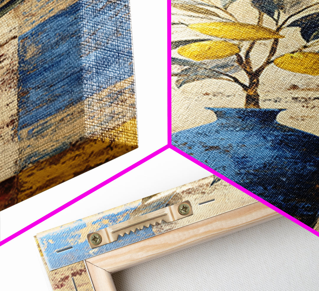 Lemon Branch in Blue Ceramic Vase Canvas Print, Italian Villa Art, Gallery Wall, Living Room Decor, Fine Art, Villa, Home Decor, IVA-1x3-38