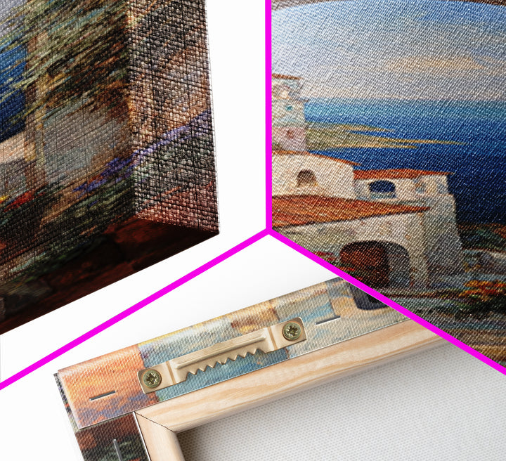 Mediterranean Arch Framing Blue Sea Canvas Print, Italian Villa Art, Luxury Decor, Living Room Decor, Fine Art, Villa, IVA-1x3-68