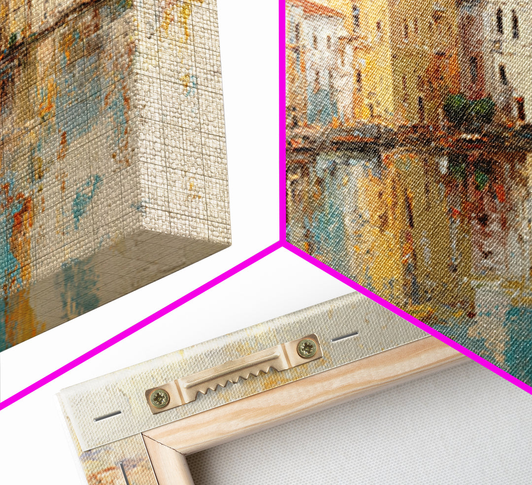 Venetian Canal Reflection Without City Crowd Canvas Print, Italian Villa Art, Contemporary Art, Living Room Decor, Villa, IVA-2x1-40
