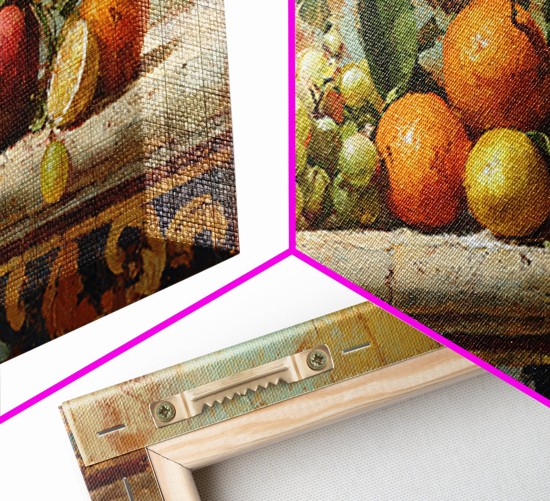 Marble Fruit Still Life Framed Canvas Print, Italian Villa Art, Contemporary Art, Living Room Decor, Fine Art, Villa, IVA-2x1-43