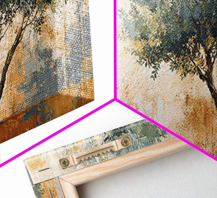 Olive Grove Path Canvas Print, Italian Villa Art, Framed Wall Art, Living Room Decor, Oil Painting, Villa, Colorful Wall Art, IVA-2x1-47