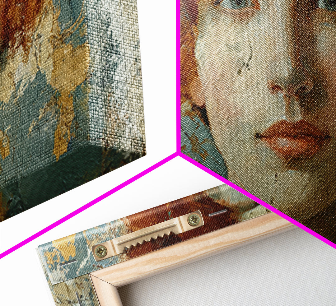 Renaissance Inspired Portrait with Modern Softness Canvas Print, Italian Villa Art, Gallery Decor, Living Room Decor, Villa, IVA-2x1-62