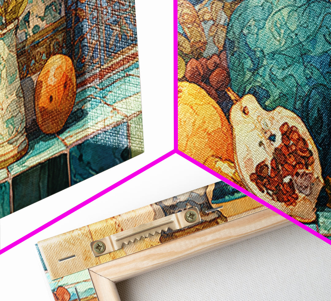 Marble Fruit Still Life Framed Canvas Print, Italian Villa Art, Contemporary Art, Living Room Decor, Fine Art, Villa, IVA-2x1-91