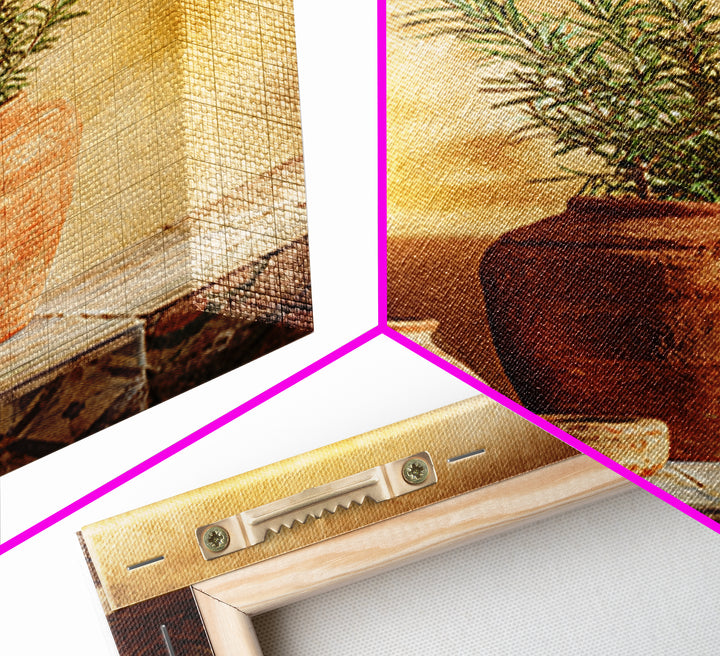 Terra Cotta Pot Framed Canvas Print, Italian Villa Art, Digital Art Print, Living Room Decor, Fine Art, Villa, Luxury Decor, IVA-2x3-30