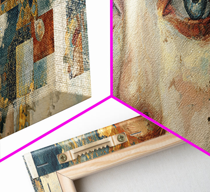 Renaissance Inspired Portrait with Modern Softness Canvas Print, Italian Villa Art, Boho Decor, Living Room Decor, Villa, IVA-3x1-10