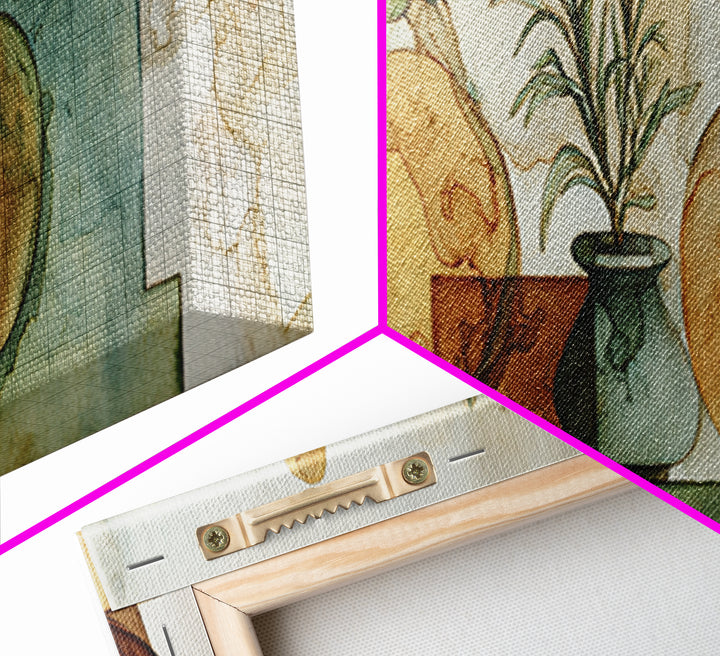 Florentine Floral Ornament Pattern Canvas Print, Italian Villa Art, Wall Art Prints, Living Room Decor, Fine Art, Villa, IVA-3x1-26