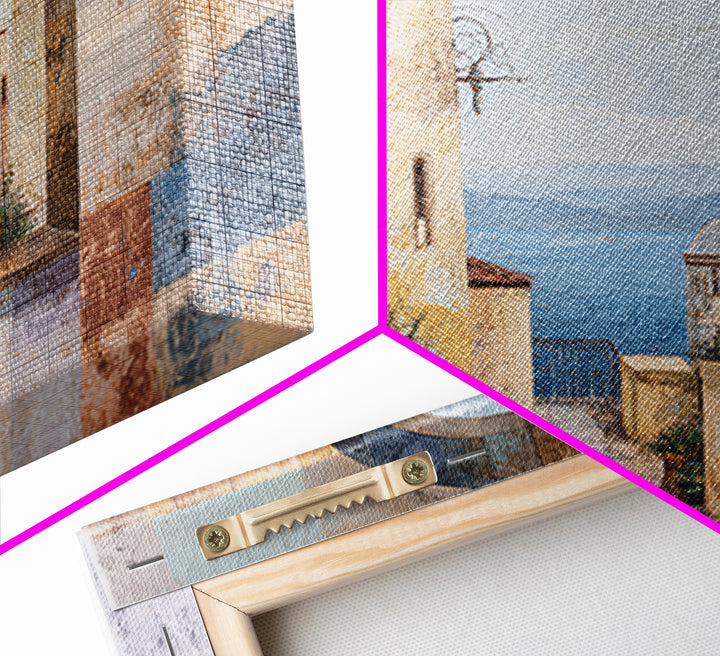Mediterranean Arch Framing Blue Sea Canvas Print, Italian Villa Art, Luxury Decor, Living Room Decor, Fine Art, Villa, IVA-3x2-12