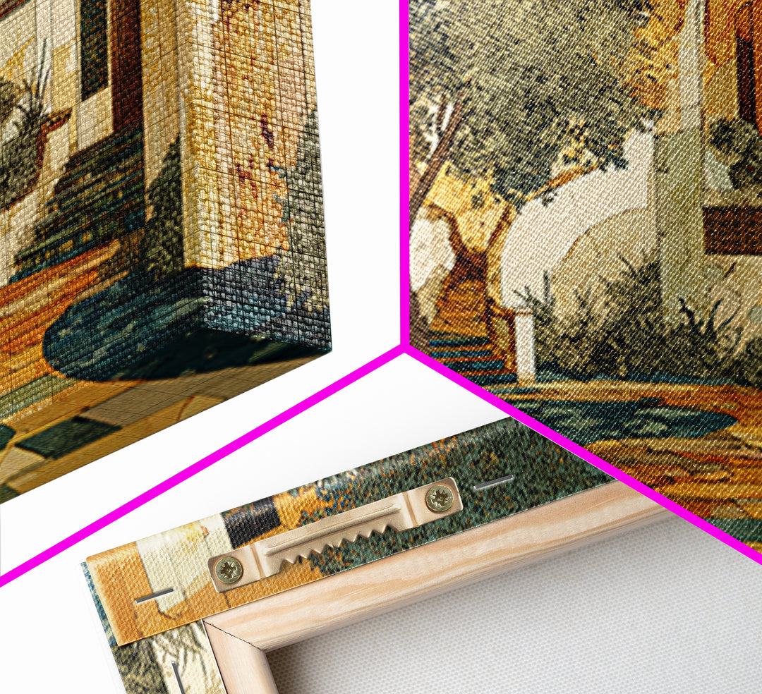 Olive Grove Path Framed Canvas Print, Italian Villa Art, Landscape Print, Living Room Decor, Oil Painting, Villa, IVA-3x2-55