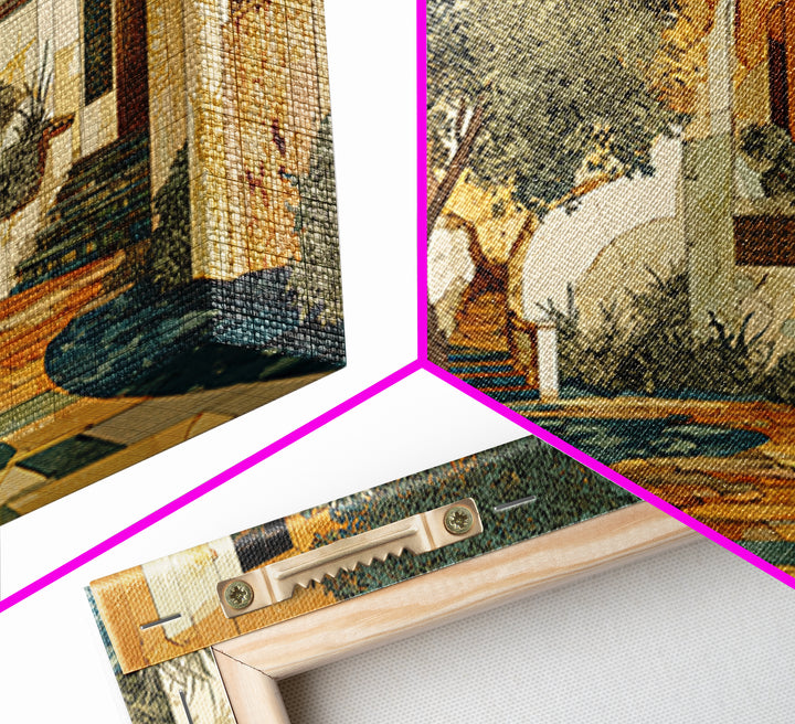 Olive Grove Path Framed Canvas Print, Italian Villa Art, Landscape Print, Living Room Decor, Oil Painting, Villa, IVA-3x2-55
