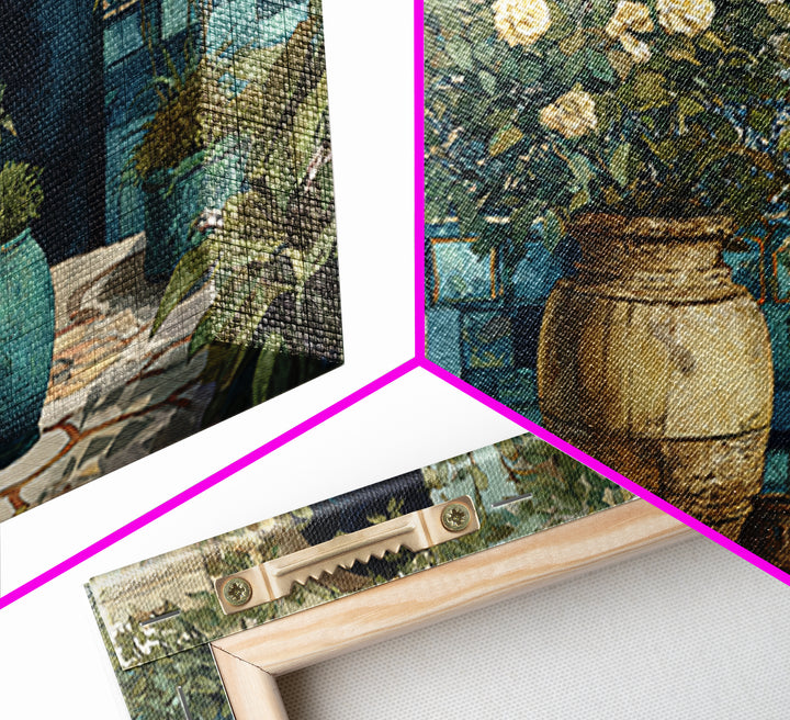 Italian Villa Garden Urn Canvas Print, Italian Villa Art, Framed Wall Art, Living Room Decor, Watercolor Art, Villa, IVA-3x2-58