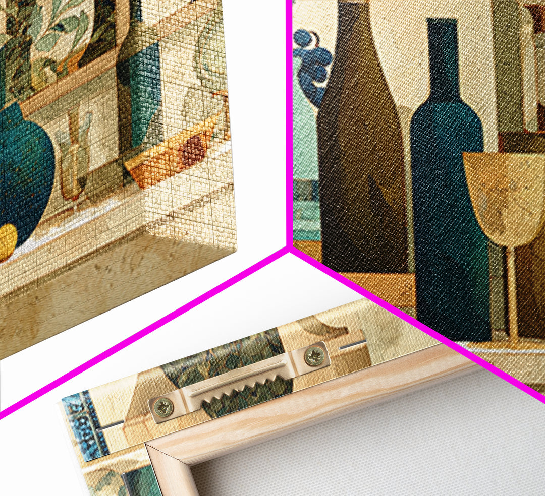 Grapevine and Wine Still Life on Linen Canvas Print, Italian Villa Art, Living Room Art, Living Room Decor, Fine Art, Villa, IVA-3x2-83