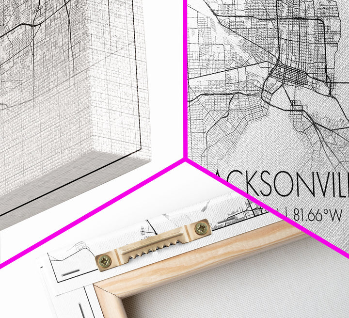 Jacksonville City Map, Florida Map, Map Art, Modern Art, Wall Art, Canvas Art, Bar Cart Art, Wall Print Trendy, Girlfriend Gift, Office Art