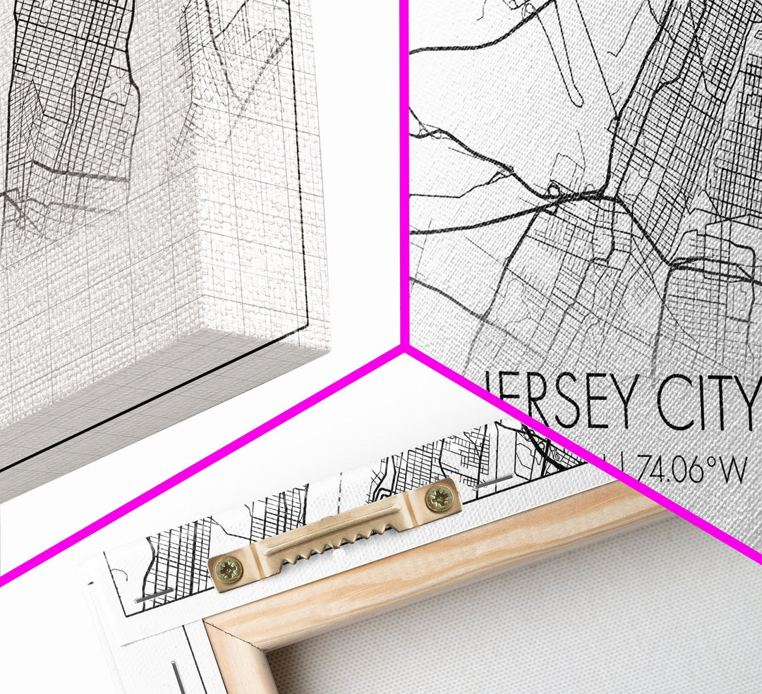 Jersey City Map, New Jersey Map, Map Art, Modern Art, Wall Art, Canvas Art, Wall Art Prints, Office Wall Art, Gift For Couples, Room Décor