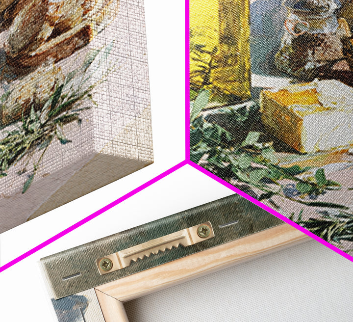 Olive Oil Bottle and Rosemary Branch Framed Canvas Print, Kitchen Art, Fine Art Print, Kitchen Decor, Fine Art, Kitchen, KIT-1x1-29
