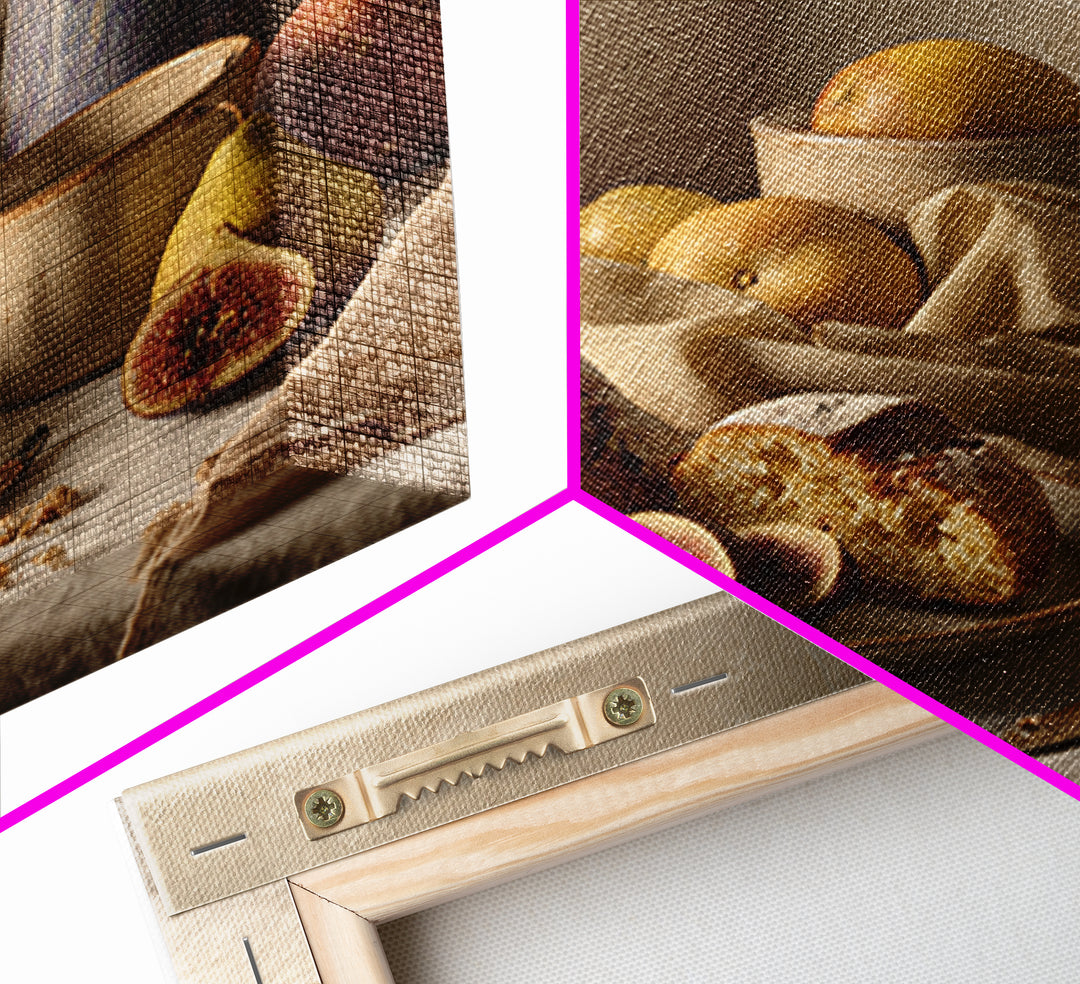 Figs Pomegranates and Linen Composition Framed Canvas Print, Kitchen Art, Poster Art, Kitchen Decor, Fine Art, Kitchen, KIT-1x1-46