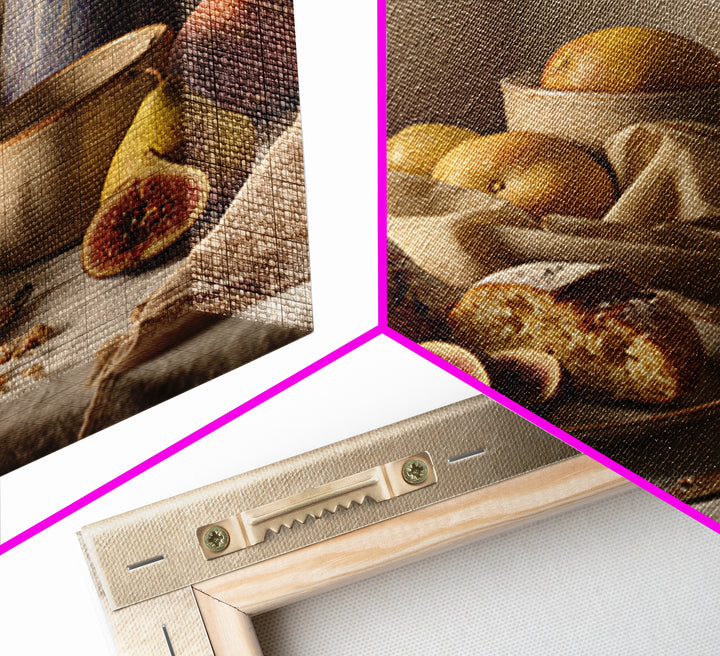 Figs Pomegranates and Linen Composition Framed Canvas Print, Kitchen Art, Poster Art, Kitchen Decor, Fine Art, Kitchen, KIT-1x1-46
