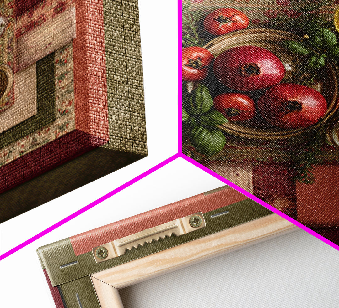 Figs Pomegranates and Linen Composition Framed Canvas Print, Kitchen Art, Poster Art, Kitchen Decor, Fine Art, Kitchen, KIT-1x1-70