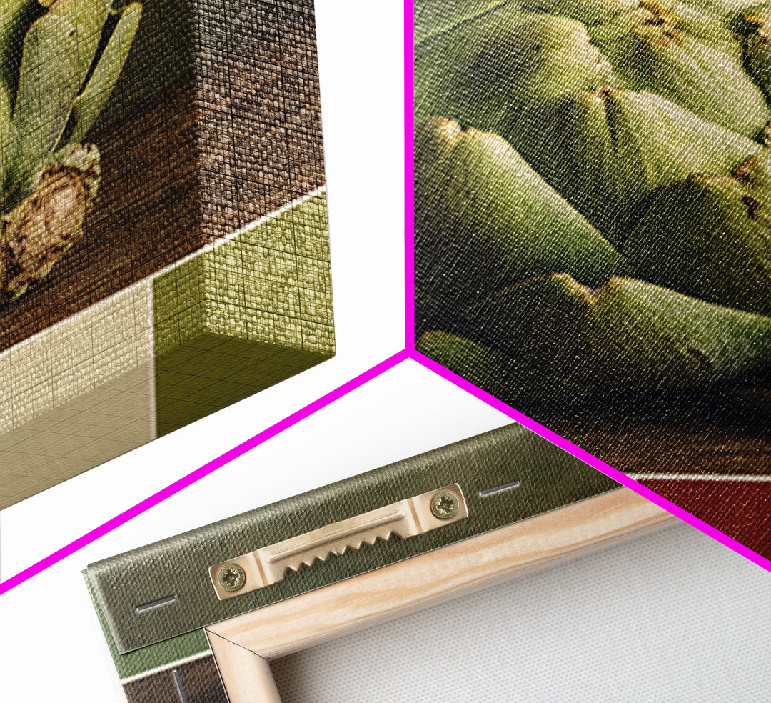 Artichoke Closeup in Painterly Green Tones Canvas Print, Kitchen Art, Coffee Print, Kitchen Decor, Fine Art, Kitchen, KIT-1x1-92
