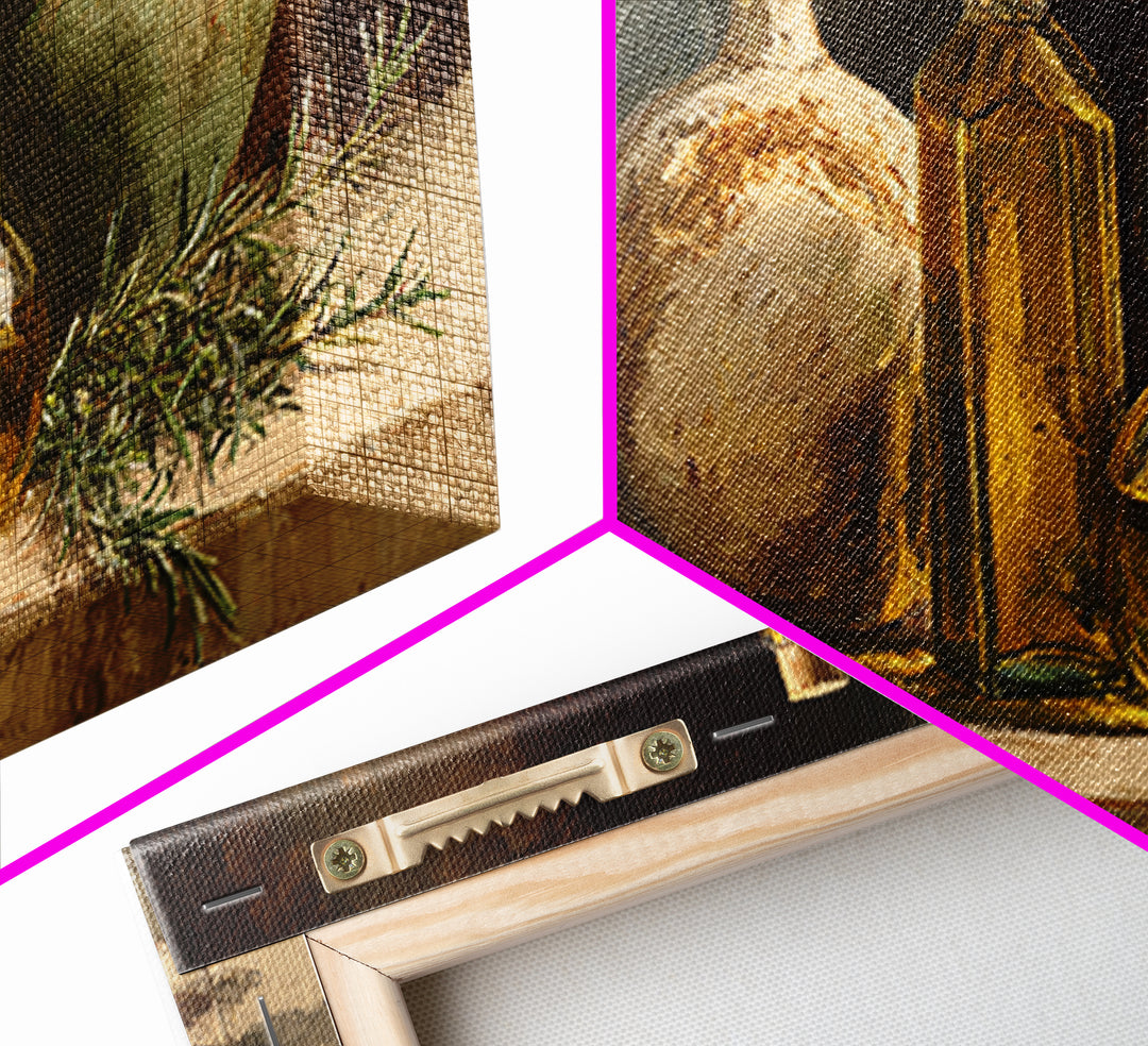 Olive Oil Bottle and Rosemary Branch Canvas Print, Kitchen Art, Art Prints, Kitchen Decor, Watercolor Art, Kitchen, Modern Art, KIT-2x1-49